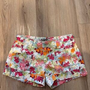 Y2K Pink and Orange Floral Shorts
